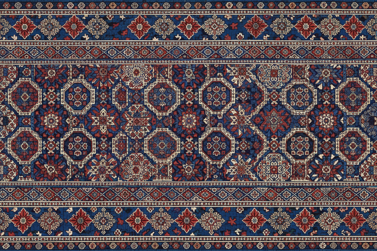 Full Ajrak Pattern Banner